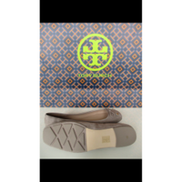 Tory Burch Slippers/Ballerinas Leather in Taupe