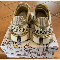 Dolce & Gabbana Sneaker in Pelle in Oro
