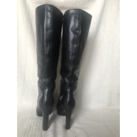 Santoni Stiefel aus Leder in Schwarz