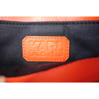 Karl Lagerfeld Clutch Bag Leather in Orange