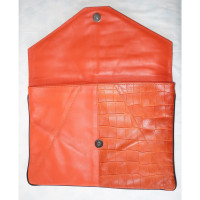 Karl Lagerfeld Clutch Bag Leather in Orange