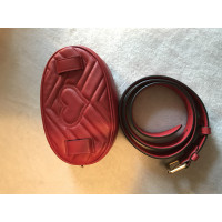 Gucci Marmont Camera Belt Bag Leer in Rood