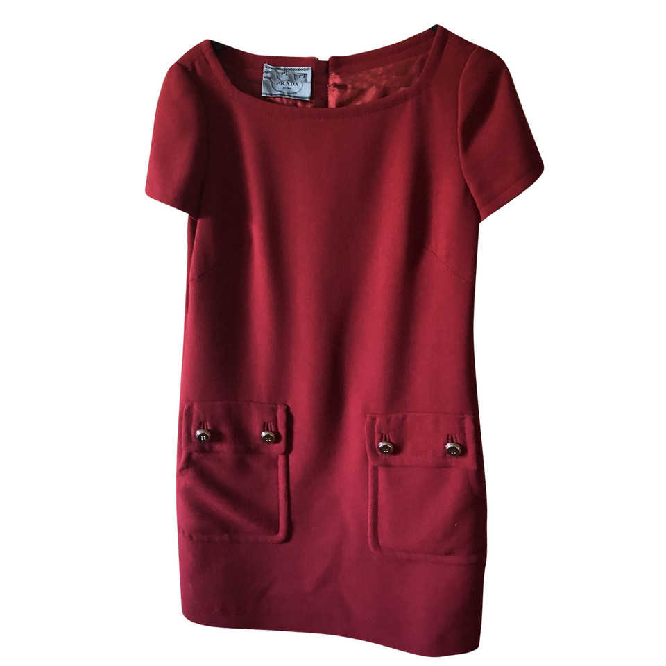 Prada Robe en Laine en Bordeaux