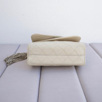 Chanel Schoudertas Leer in Beige