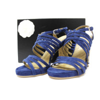 Chanel Sandalen aus Wildleder in Blau