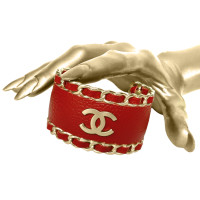 Chanel Armband Leer in Rood