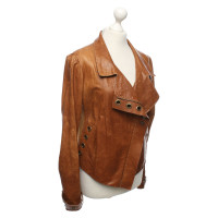 Donna Karan Jacket/Coat Leather in Brown