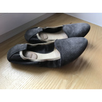 Brunello Cucinelli Slippers/Ballerinas Suede in Grey