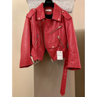 Balenciaga Jacke/Mantel aus Leder in Rot