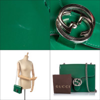 Gucci Interlocking in Pelle verniciata in Verde