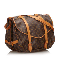 Louis Vuitton Saumur 40 in Tela in Marrone