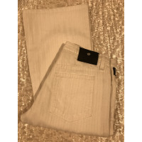 Versace Paire de Pantalon en Coton en Blanc