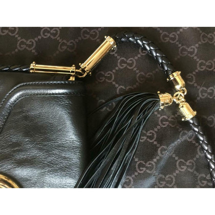 Gucci Britt Tassel Bag in Pelle in Nero