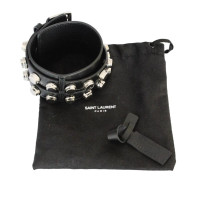 Saint Laurent Armreif/Armband aus Leder in Schwarz