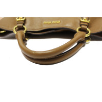 Miu Miu Shopper in Pelle in Beige