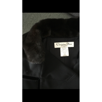 Christian Dior Jas/Mantel Wol in Zwart