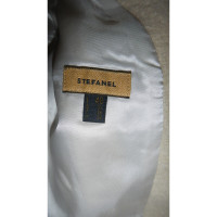 Stefanel Jacke/Mantel aus Wolle in Creme
