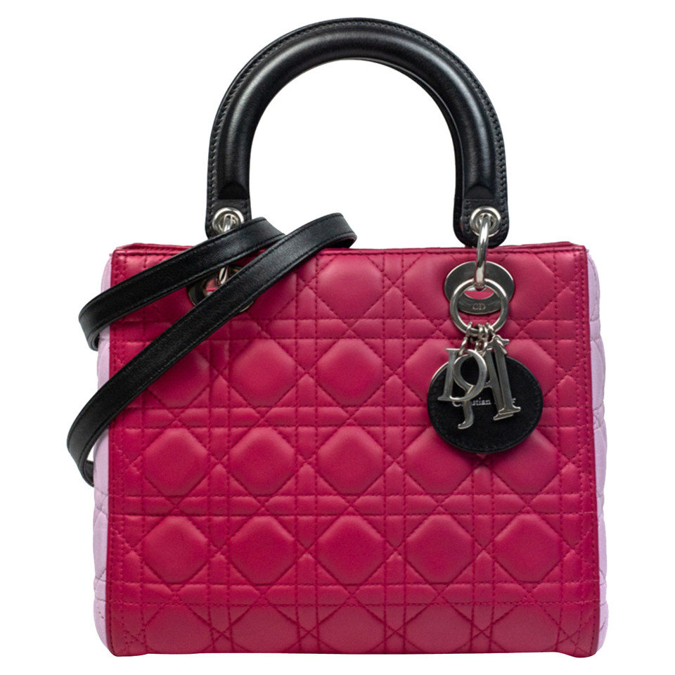 Christian Dior Lady Dior Leer in Roze