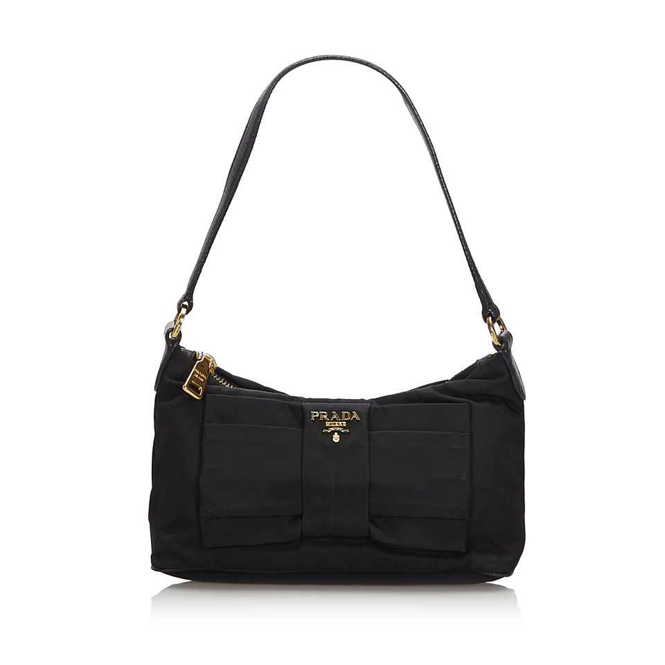 Prada Borsa a tracolla in Cotone in Nero