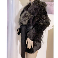 Donna Karan Jacket/Coat Fur in Taupe