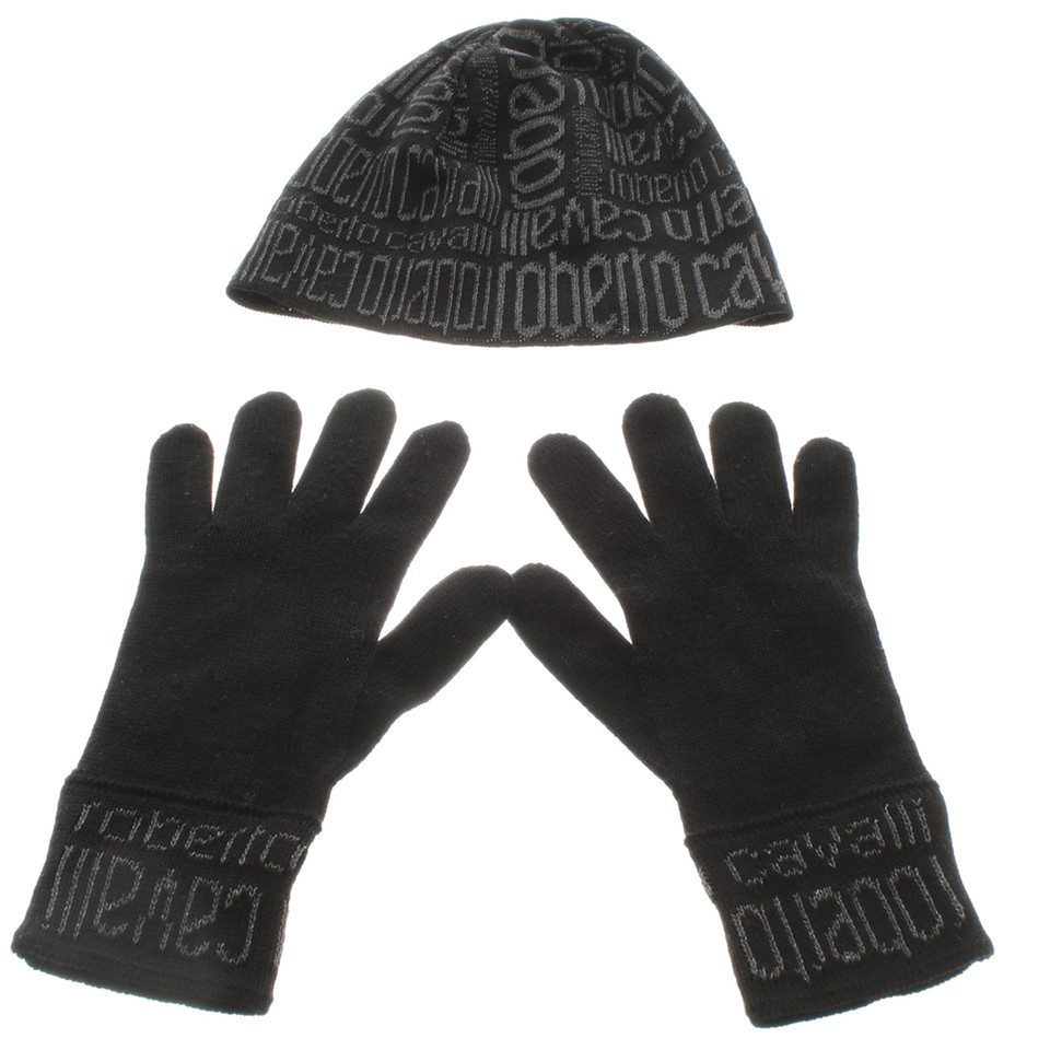 Roberto Cavalli Hat & Knit Gloves