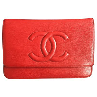 Chanel Wallet on Chain Leather in Red