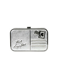 Karl Lagerfeld Umhängetasche aus Leder in Silbern