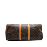 Louis Vuitton Keepall 55 in Tela in Marrone