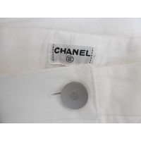 Chanel Paire de Pantalon en Coton en Blanc