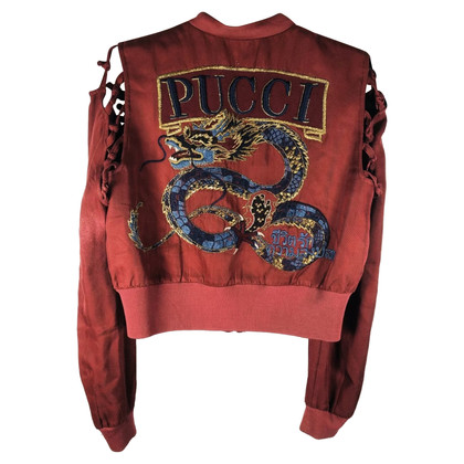 Emilio Pucci Jacke/Mantel aus Seide in Rot