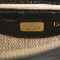 Aigner Shoulder bag with crocodile embossing
