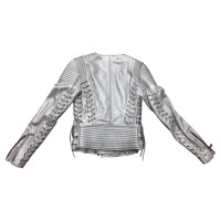Barbara Bui Leather jacket in silver