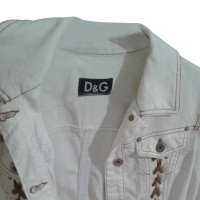 D&G Dolce & Gabbana veste en jean blanc