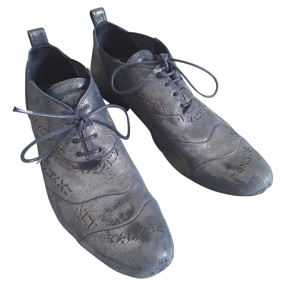 Marithé Et Francois Girbaud Chaussures à lacets en Cuir en Argenté