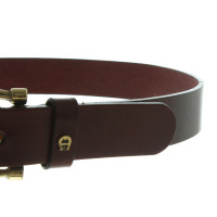 Aigner Brown red leather belt