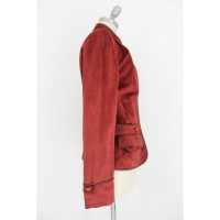 Yves Saint Laurent Giacca/Cappotto in Pelle in Bordeaux