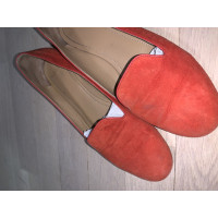 Bally Slipper/Ballerinas aus Leder in Rot