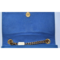 Saint Laurent Kate Monogram Tassel Chain in Pelle in Blu