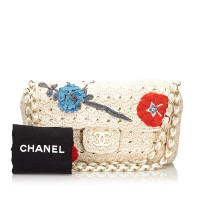 Chanel Umhängetasche aus Baumwolle in Weiß