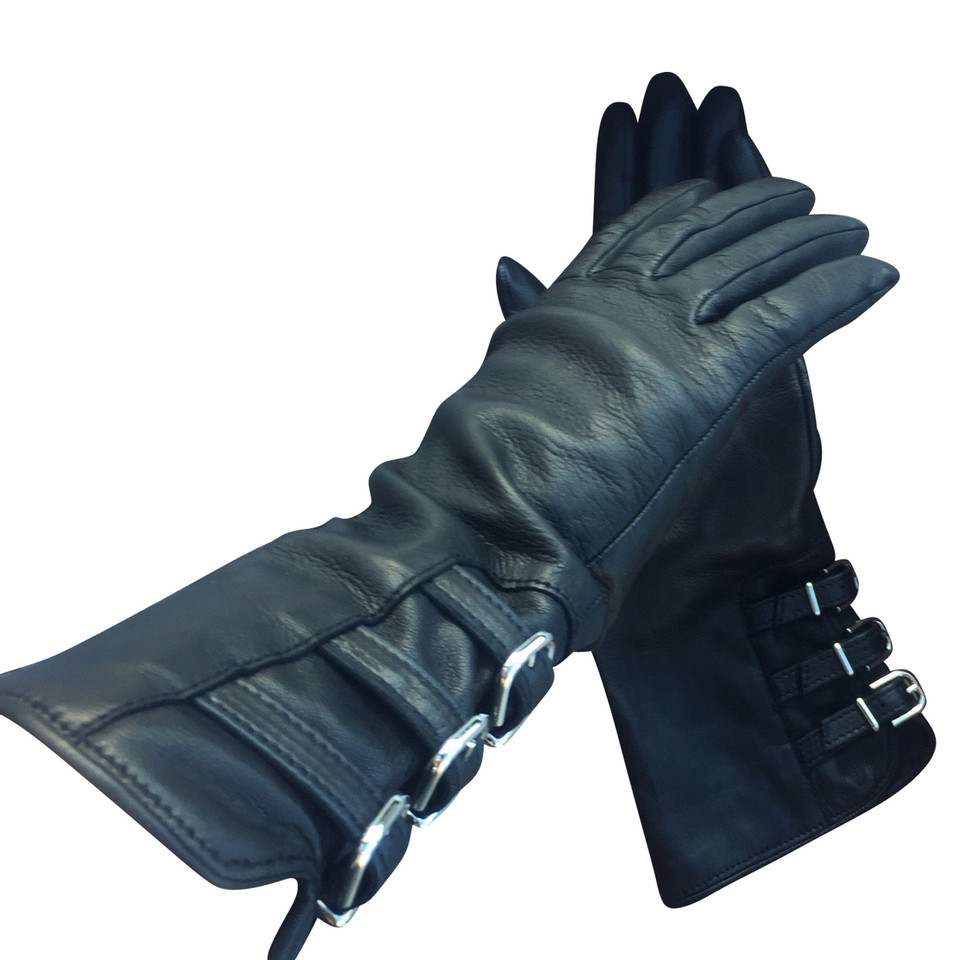 Gianvito Rossi Handschuhe aus Leder in Schwarz