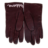 Dolce & Gabbana Handschuhe aus Leder in Bordeaux