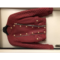 Balmain Giacca/Cappotto in Pelle in Rosso