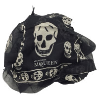 Alexander McQueen Schwarzer Schal mit Skull-Motiv