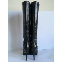 Roberto Cavalli Stiefel aus Leder in Schwarz