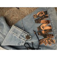Mr&Mrs Italy Jacket/Coat Jeans fabric in Blue