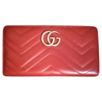 Gucci Tasje/Portemonnee Leer in Rood