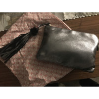 L'autre Chose Clutch Bag Canvas in Silvery