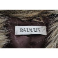 Balmain Veste/Manteau en Coton en Marron