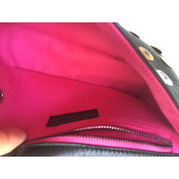 Red (V) Handbag Leather in Black
