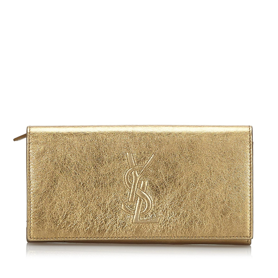 Yves Saint Laurent Täschchen/Portemonnaie aus Leder in Gold